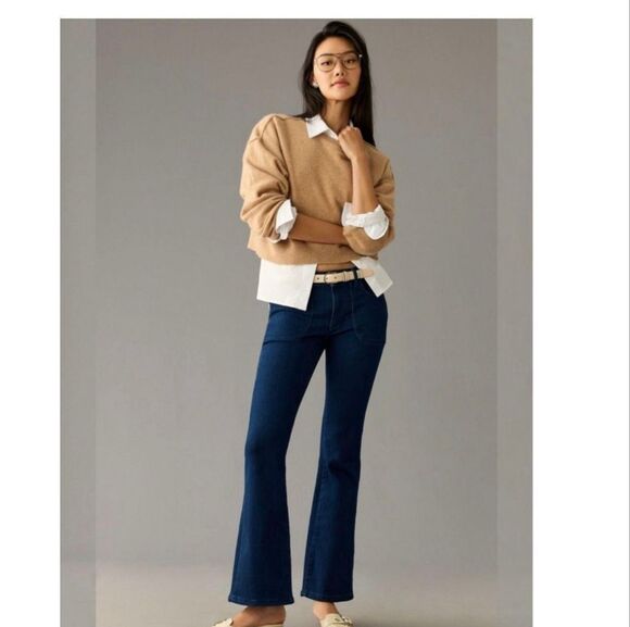 Pilcro and the Letterpress Denim - 🌸 Anthropologie Pilcro & The Letter Press Dark Wash Icon Flare Stretch Jeans Siz